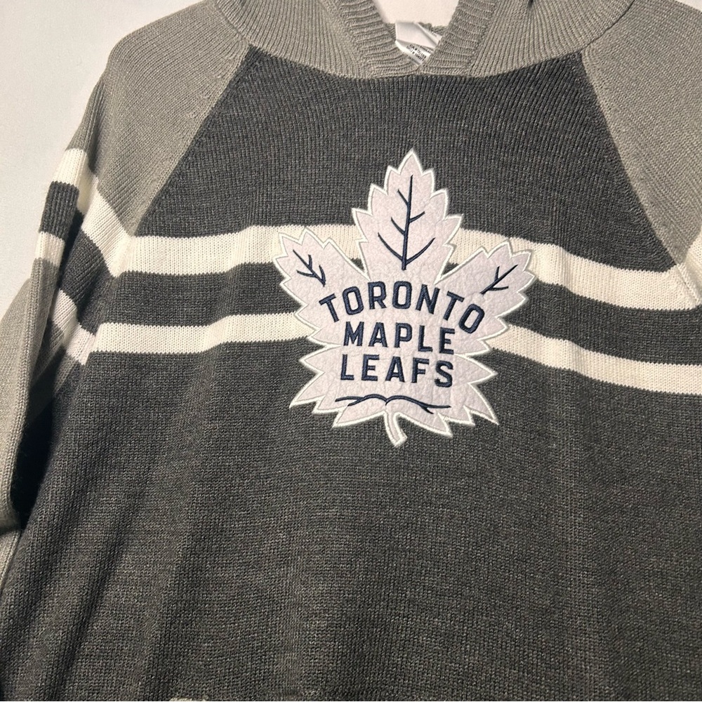 NHL Toronto Maple Leafs Gray knitted hoodie sweater XL - Picture 4 of 12